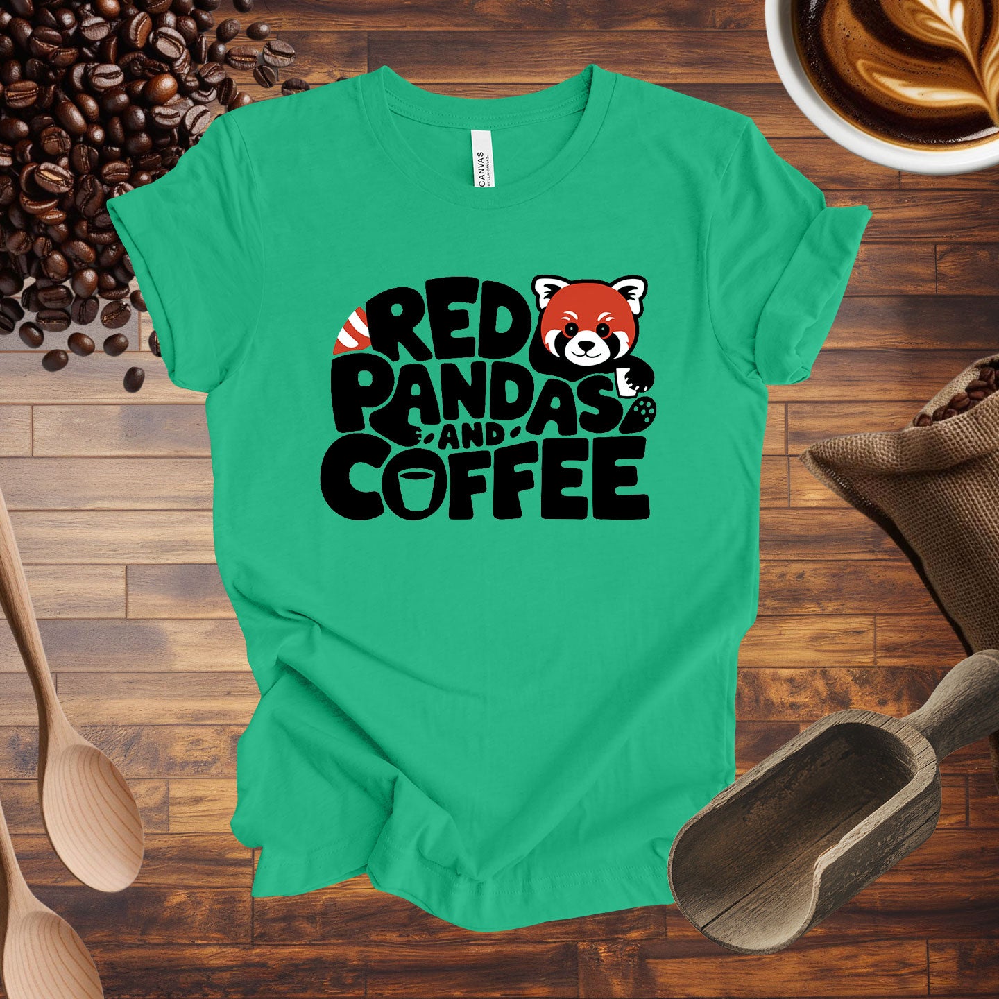 Red Pandas and Coffee Tee