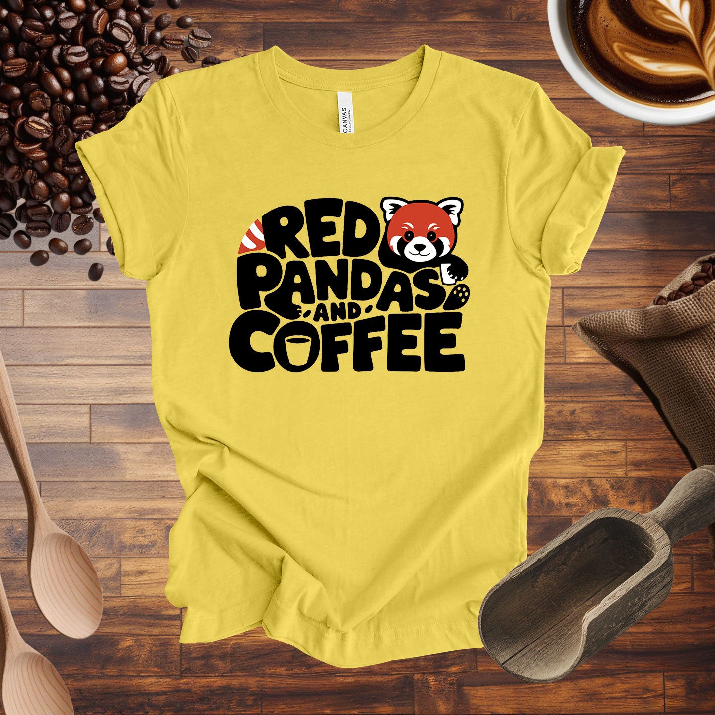 Red Pandas and Coffee Tee