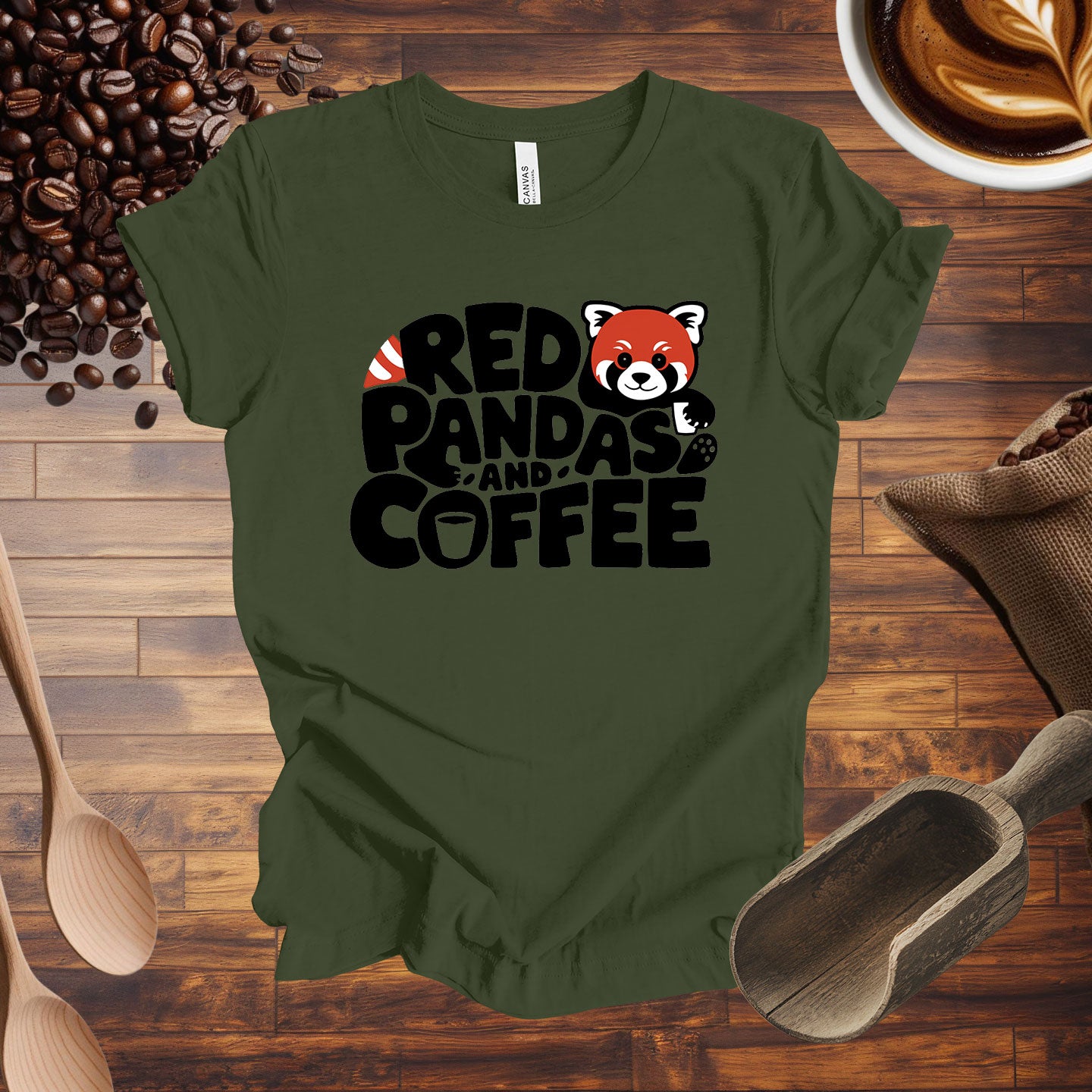 Red Pandas and Coffee Tee