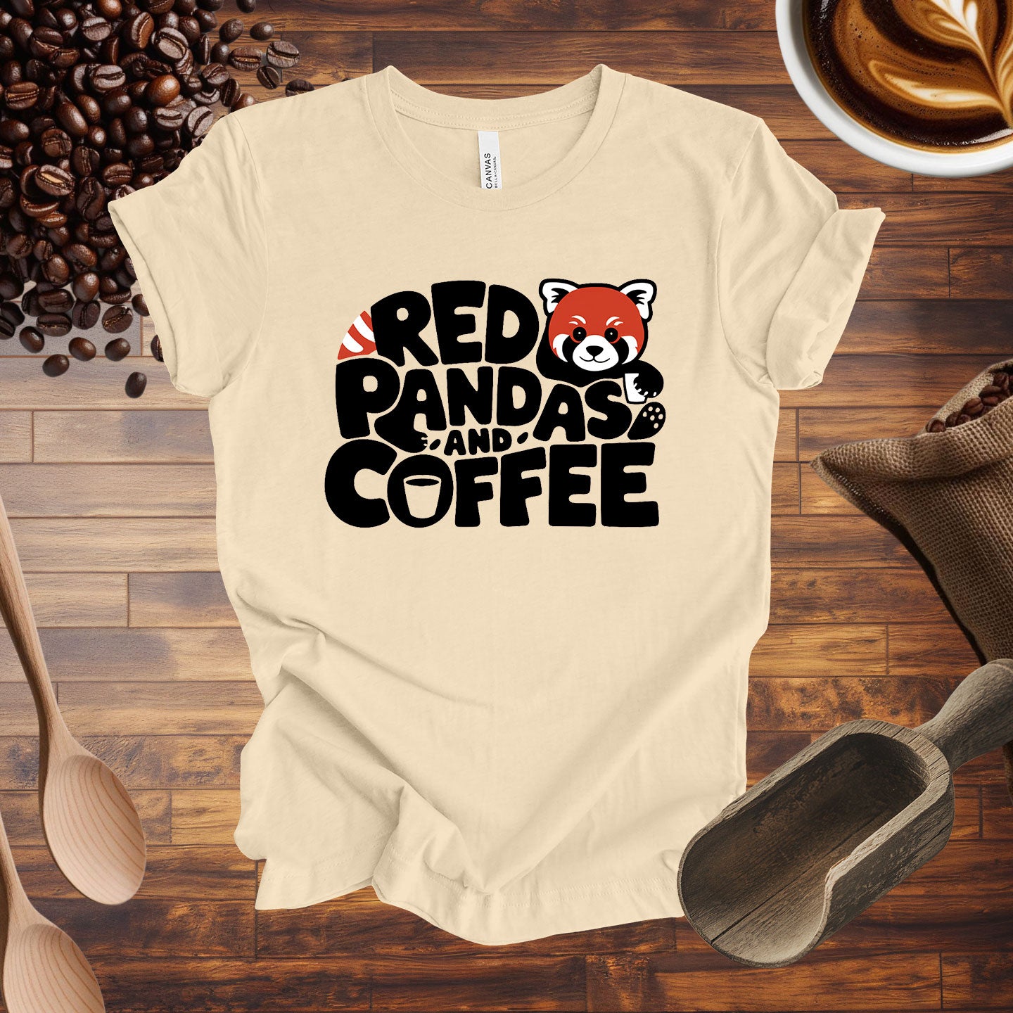Red Pandas and Coffee Tee