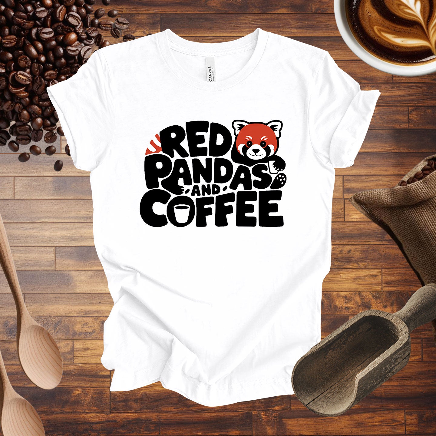 Red Pandas and Coffee Tee