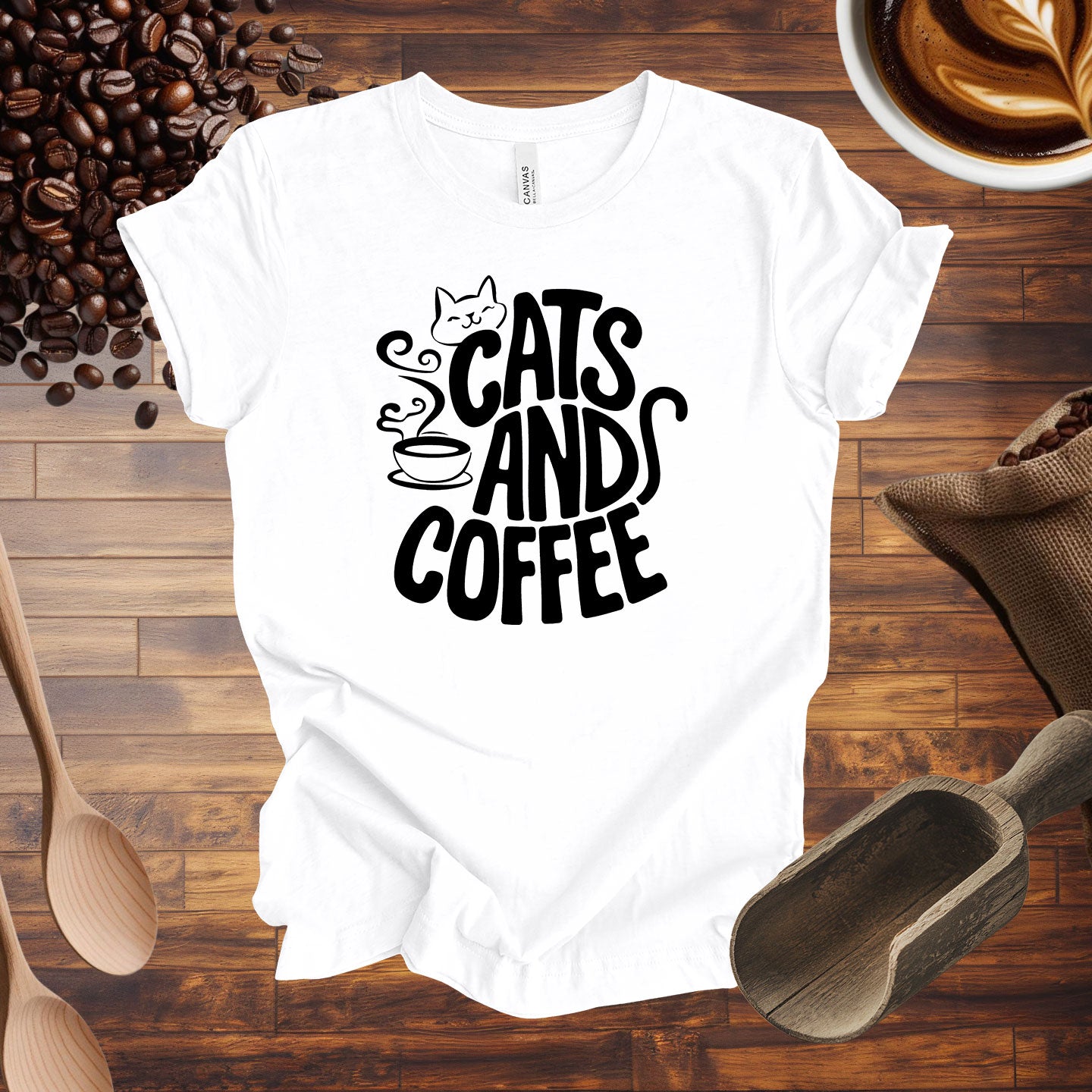 Cats and Coffee Tee