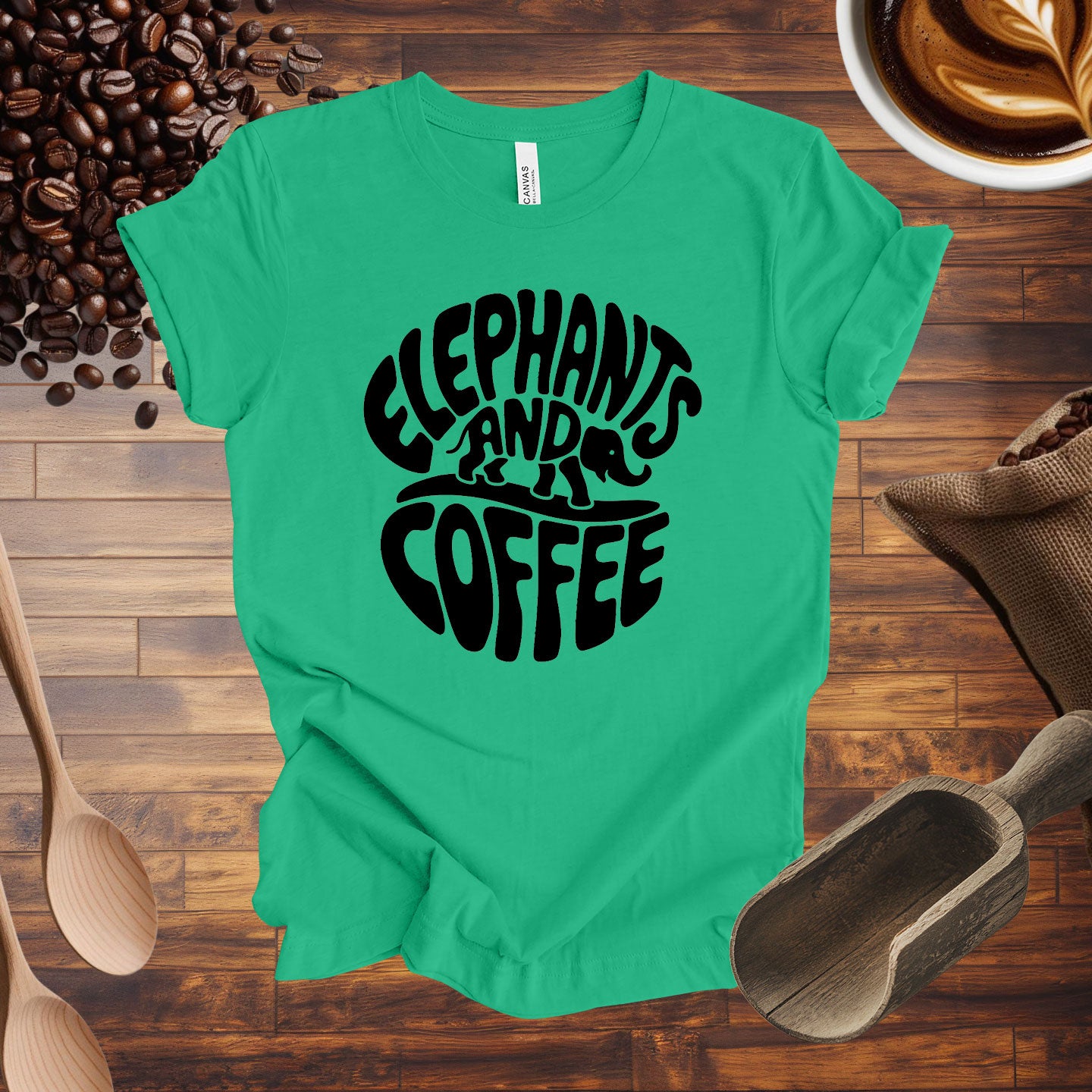 Elephants and Coffee Tee