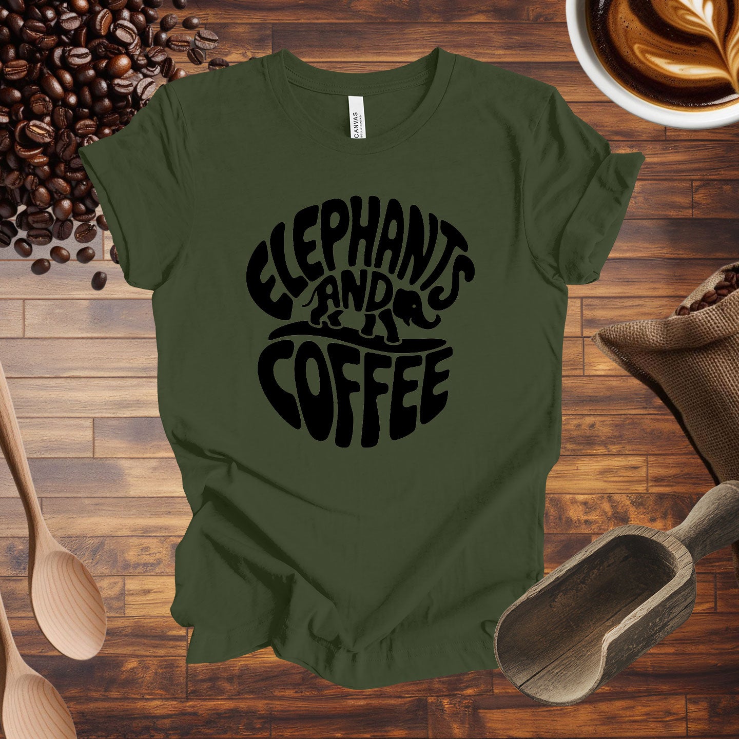 Elephants and Coffee Tee